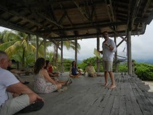 Introductory class on the yoga pavillion